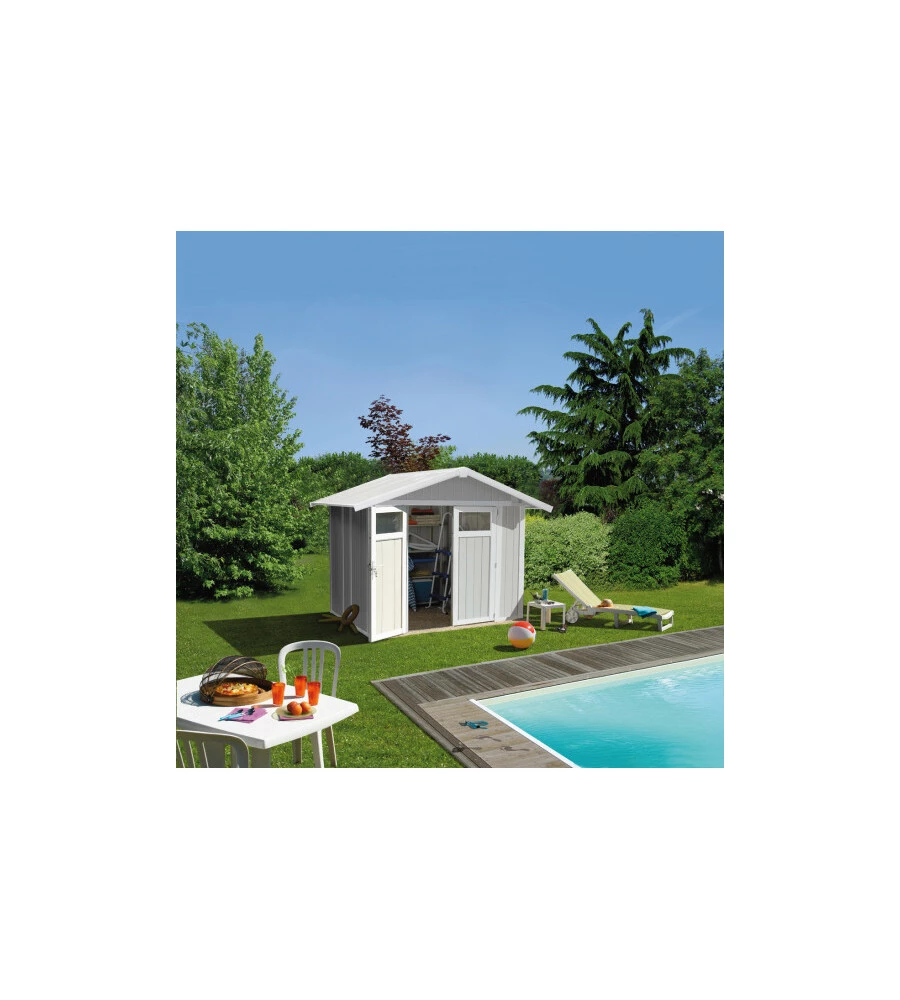 Grosfillex capanno da giardino in pvc "utility grigio-verde" 4,9 mq - 22805138